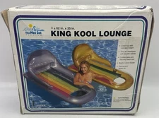 Vintage 1996 Intex The Wet Set GRAY King Kool Lounge 58802 Pool Float Beach Raft
