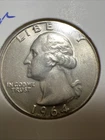 1964-D/D Silver 90% Washington Quarter Uncirculated. Beautiful Coin Luster. RPM.