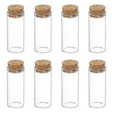 uxcell 8Pcs Mini Glass Bottles with Cork Stoppers, 10ml Small 10 ml, Yellow