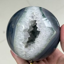 2.4LB 3.7" A Natural Agate Sphere Crystal Druzy Ball Healing Table Decor