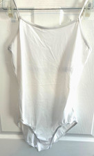 Weissman White Dance Leotard Size MA Adjustable Straps EUC