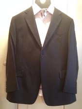 $895.00 JOSEPH ABBOUD Men's Fashion Striped Suit size 44R/L, W38 Made in USA
