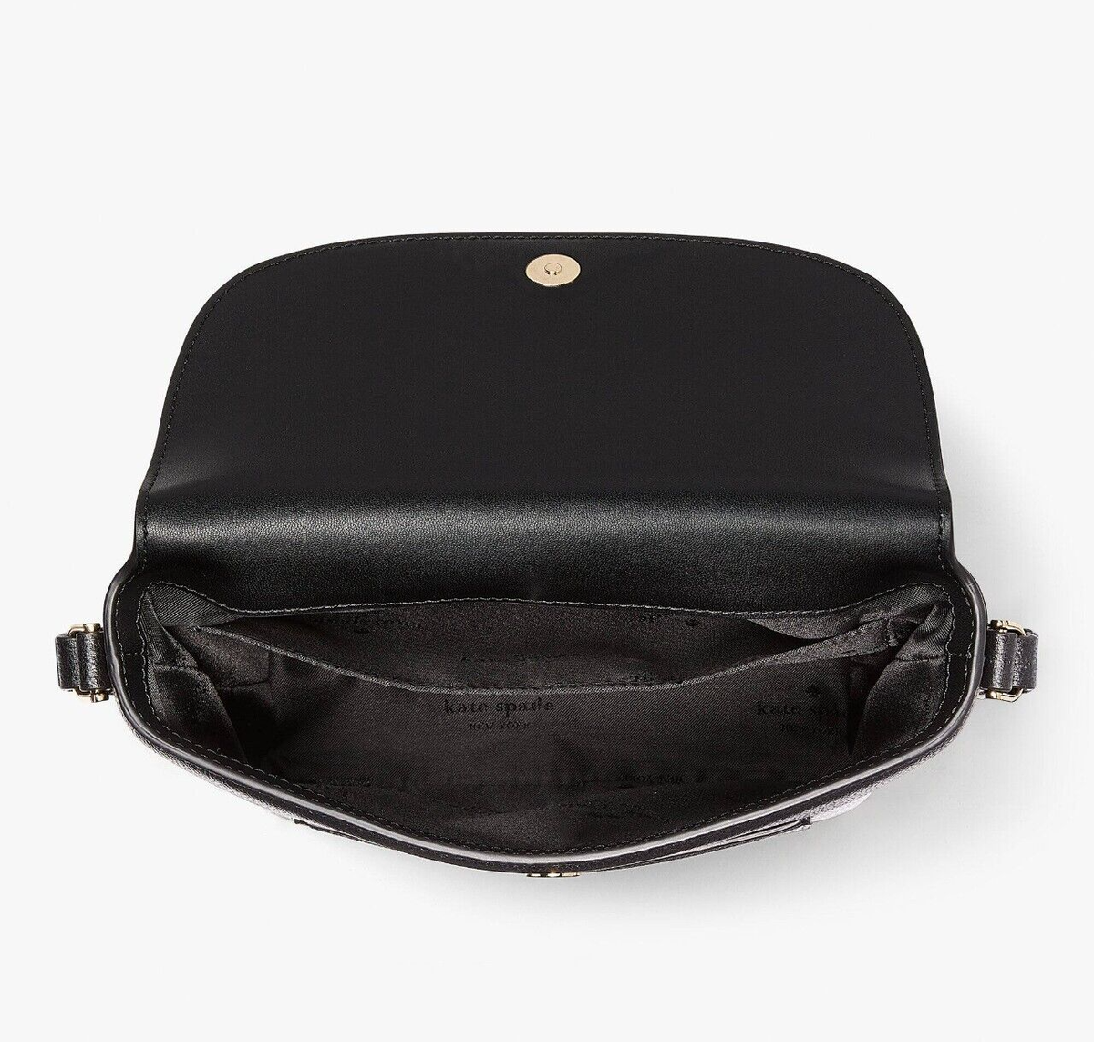 New Kate Spade Elsie Pebbled Leather Crossbody Black | eBay