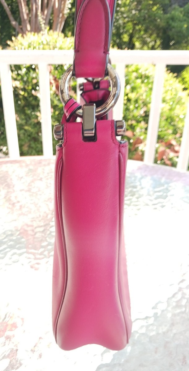 Coach 54868 Mae Barbie Pink Leather Shoulder/Hobo Bag w/Zip Top