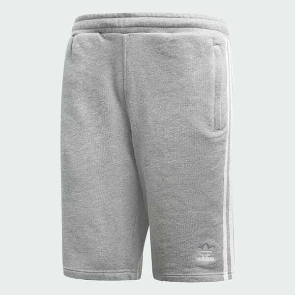 BNWT ADIDAS ORIGINALS 3-STRIPE SHORTS GREY RUNNING CASUAL SUMMER SHORTS