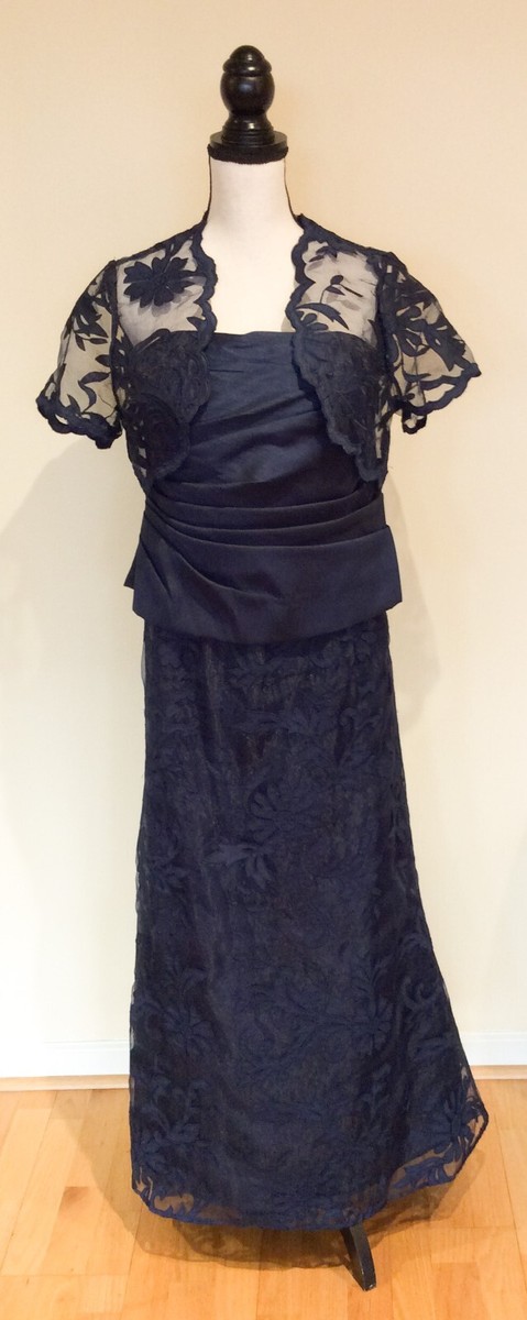 blue bolero jackets for evening dresses Petite Bolero Jacket Dress with Flower Neckline