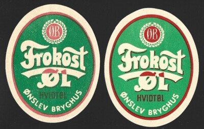Brewery ØNSLEV Bryggeri Onslev, DENMARK Authentic Old beer labels