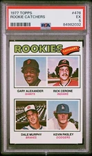 1977 Topps #476 Rookie Catchers DALE MURPHY RICK CERONE PSA 5 + FREE SHIPPING!