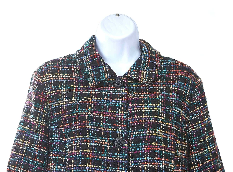 Chaqueta Forrada Completa Norm Thompson Talla Grande Poliéster Multicolor Manga 3/4 Foto 3 de 4