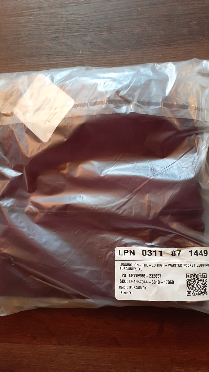Fabletics High Waist Powerhold Solid Burgundy Phone Pocket Legging