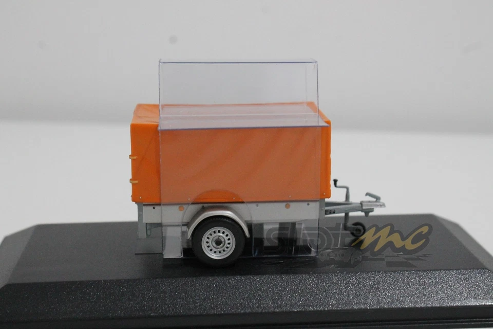 MINICHAMPS 400905221 1-axie trailer w/ canvas Silver/Orange 1/43 #NEW - Image 4 of 4