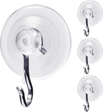 Suction Cup Hooks Wall for Hanging All Purpose Hook 7 lbs * 4 Pack 