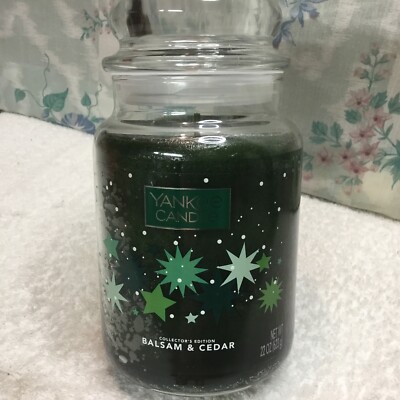 Yankee Candle Balsam & Cedar Collector s Edition. 22oz. Starburst Label. Unused