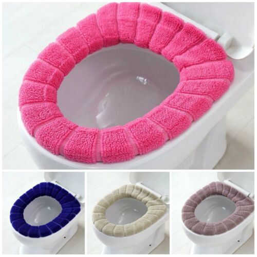 5 Colors Toilet Seat Covers coral Velvet Bath Mats Bathroom Soft Cushion Washabl - Picture 1 of 12