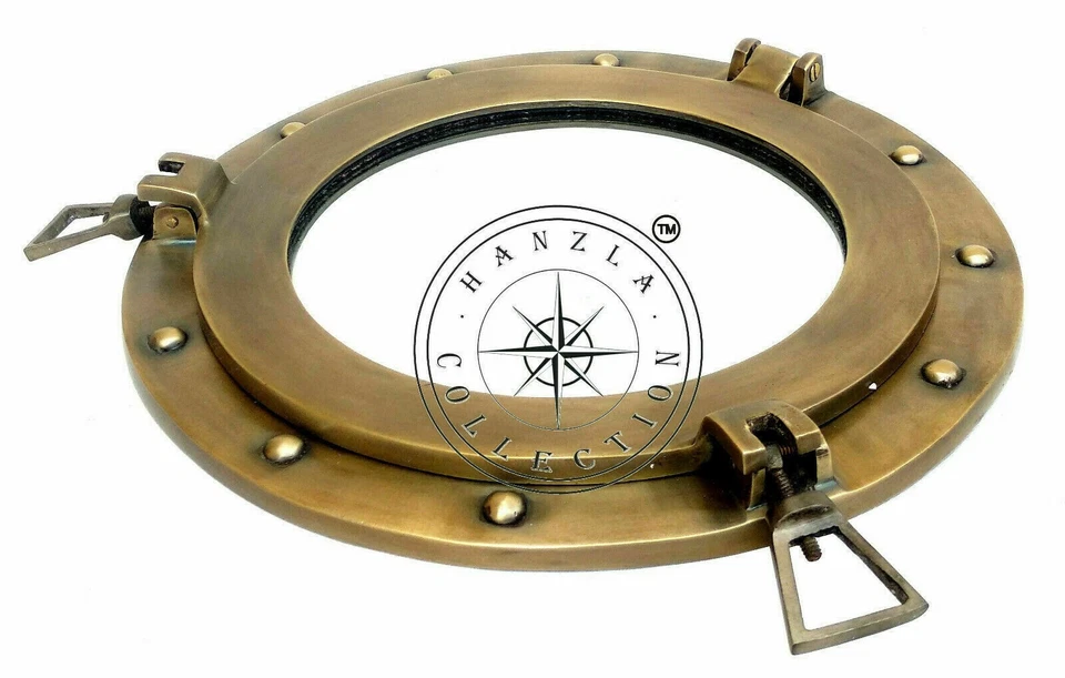 Espejo de Pared Barco Marítimo Náutico 12" Ojo de Buey Antiguo Latón Hogar Decorativo Nuevo Foto 4 de 4
