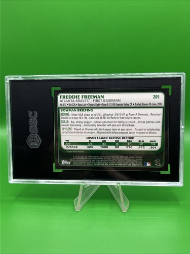 2011 Bowman Chrome Freddie Freeman Rookie Card Auto RC #205 SGC 9.5 - Picture 2 of 4