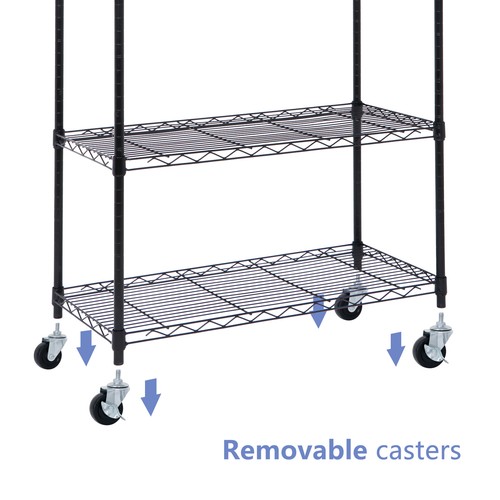 3/4/5 Tier Wire Shelves Rack Unit Garage Storage Rack for Kitchen Home Office - Picture 36 of 46