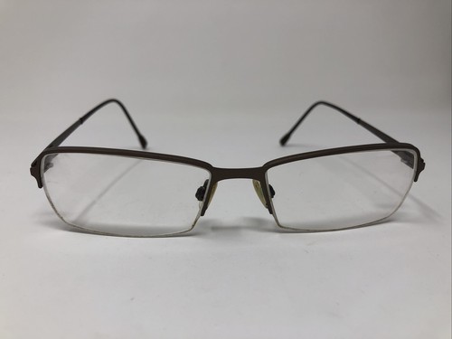 MOREL FRANCE EYEGLASSES FRAME LIGHTEC 7313L 52-16-135 MM060 BROWN HALF RIM JQ57