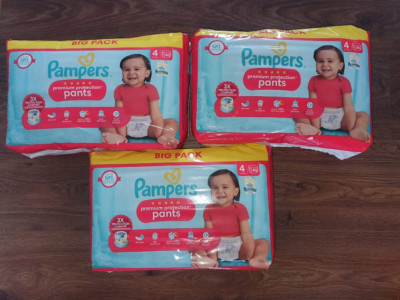 3x Pampers Windeln Big Pack premium protectio Pants Gr. 4 = 120 Windeln