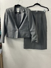 Vintage College Town Gray Plaid Midi Skirt Jacket Academia Belt loops 5/6  7/8