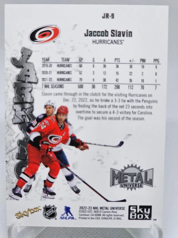 2022-23 Skybox Metal Universe Jarring #JR-9 Jaccob Slavin - Image 2 of 2