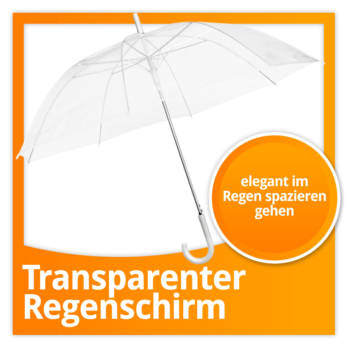 GOODS+GADGETS Transparenter Regenschirm - Sturmfester Taschenschirm 95 Cm