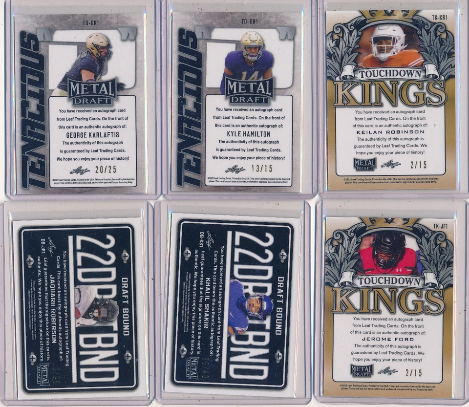 2022 Leaf METAL Draft  XRC Serial #'d AUTOs - PICK YOUR OWN PLAYER !!! - Image 4 of 4