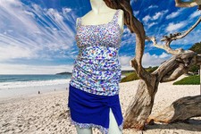 NWT GOTTEX PROFILE Spring Awakening 2 PC SWIMSKIRT Bathing SUIT SET sz - 8