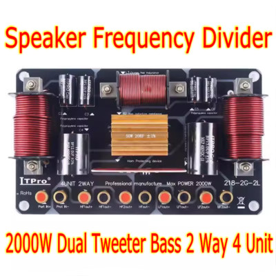 1x 1000W Dual 15 In Bass Speaker Frequency Divider Crossover 2 Way 3 Unit Filter - Foto 14