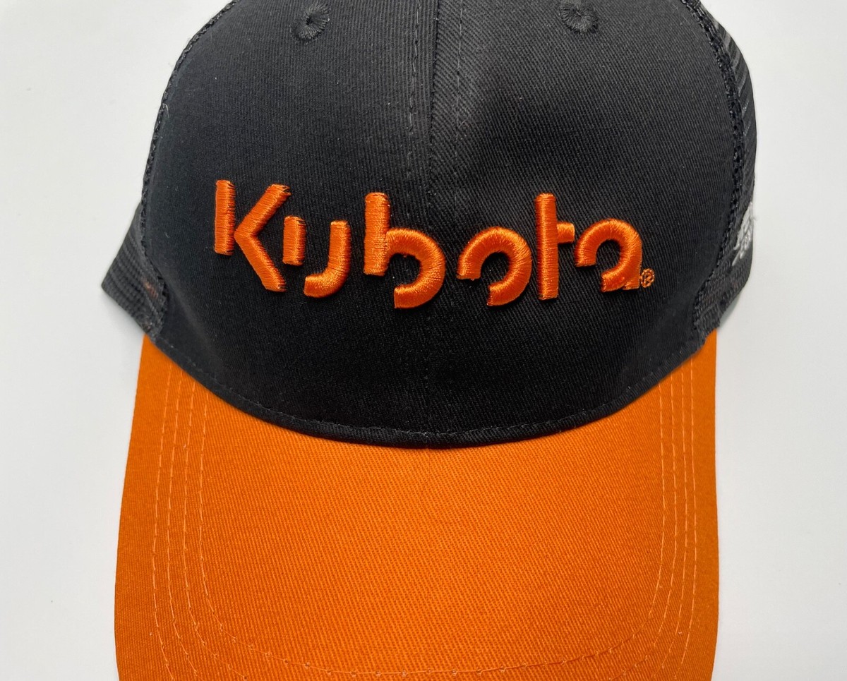 Kubota Hat Cap Strap Back Black Orange Equipment Tractor - Redline
