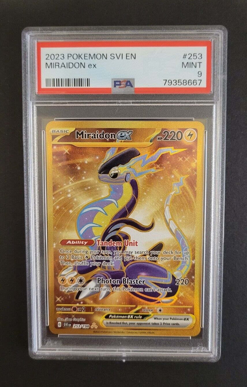 Pokemon MIRAIDON EX 253/198 Gold Secret Rare (Scarlett Violet Base) NM/Mint