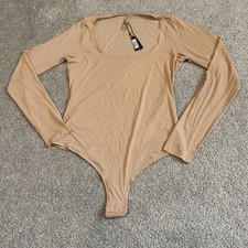 Skims Jelly Sheer Long Sleeve Clay Bodysuit Size XL NWT