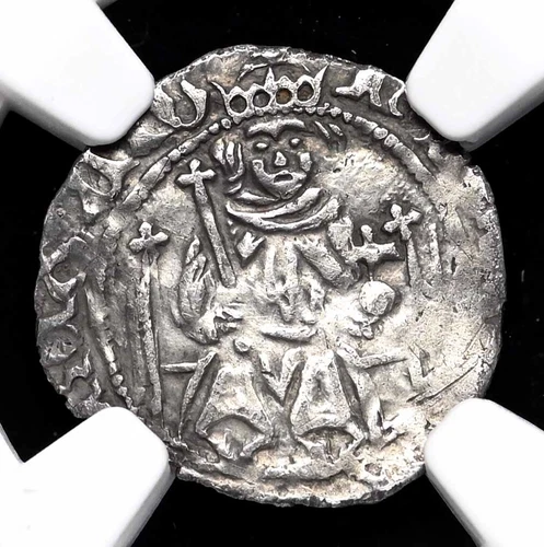 ENGLAND. Henry VII. 1485-1509. AR Penny, Sovereign type, Rotherham, NGC AU50