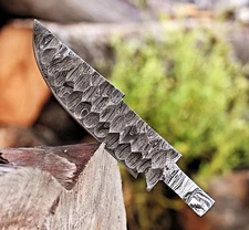 CUSTOM MADE HAND FORGED DAMASCUS STEEL BLANK BLADE HUNTING KNIFE 2858