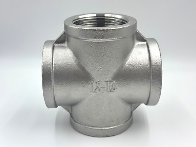 STAINLESS STEEL 4 WAY 11/2'' NPT PIPE CROSS UNION  HEAVY DUTY CAST CLASS 150