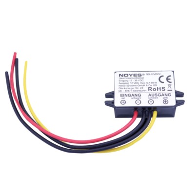 Spannungswandler 18V 24V 36V DC auf 12V DC 5A 60W Konverter Stepdown LKW Adapter