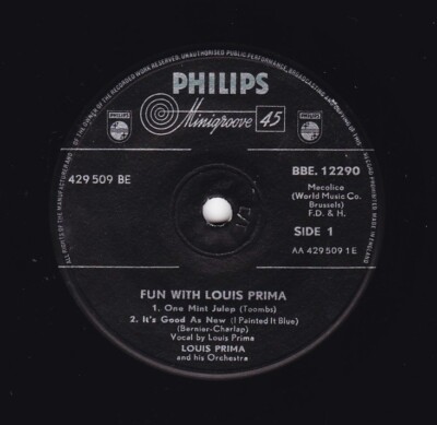 Fun With Louis Prima - 7'' 45 RPM 4 Track EP 1959 UK Pressing