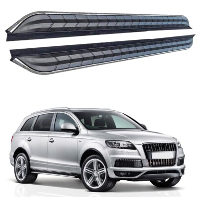 Fit Audi Q7 2006-2015 2PCS Running Boards + brackets Side Steps ALU Nerf Bars