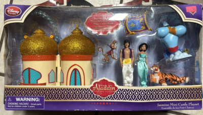 Disney Store ALADDIN MINI CASTLE PLAYSET w/Jasmine Genie Abu Rajah ...