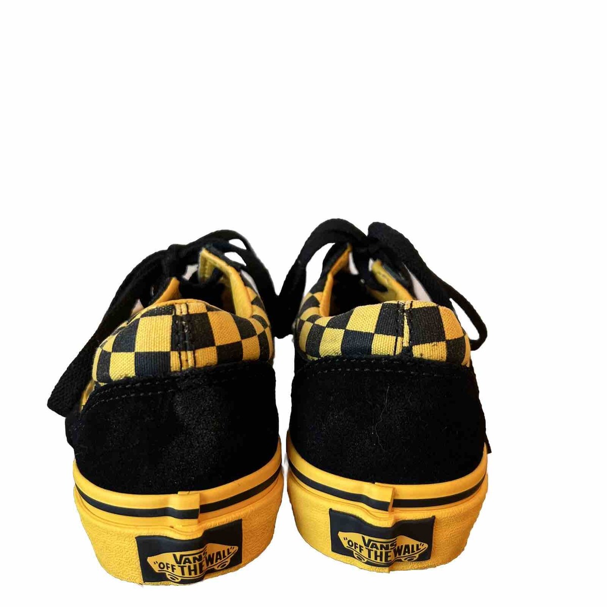 Vans off the wall checkered black Yellow unisex size kids 13