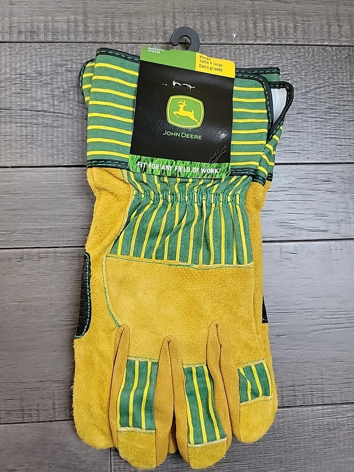 Guantes de trabajo de cuero divididos John Deere para hombre talla X GRANDES NUEVOS CON ETIQUETAS Foto 3 de 4