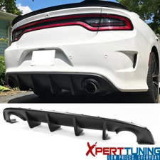 Rear Bumper Diffuser Fits 15-23 Dodge Charger SRT - OE Style Matte Black PP