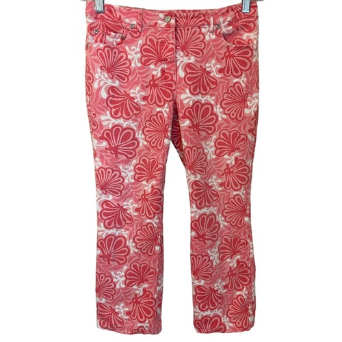 Lilly Pulitzer Pink Clamshell Print Straight Leg Crop Jeans Size 8 eBay