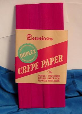 1 VTG 1940S UNUSED PKG DENNISON DUPLEX CREPE FUCHSIA DARK PINK CRAFTS, FLOWERS