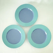 Vtg 1986 Lindt-Stymeist Colorways Turquoise w/Peri Blue 9" Salad Plates Set of 3