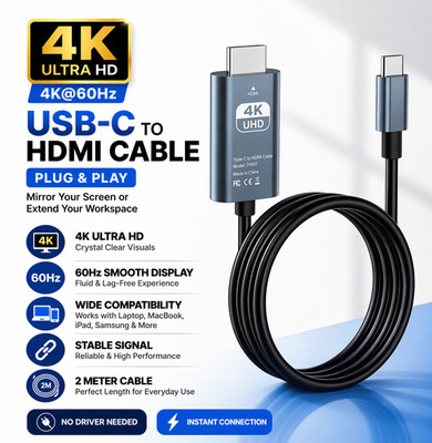 USB-C zu HDMI Kabel 4K UHD Typ C auf HDMI für Samsung Huawei Sony Xiaomi TV