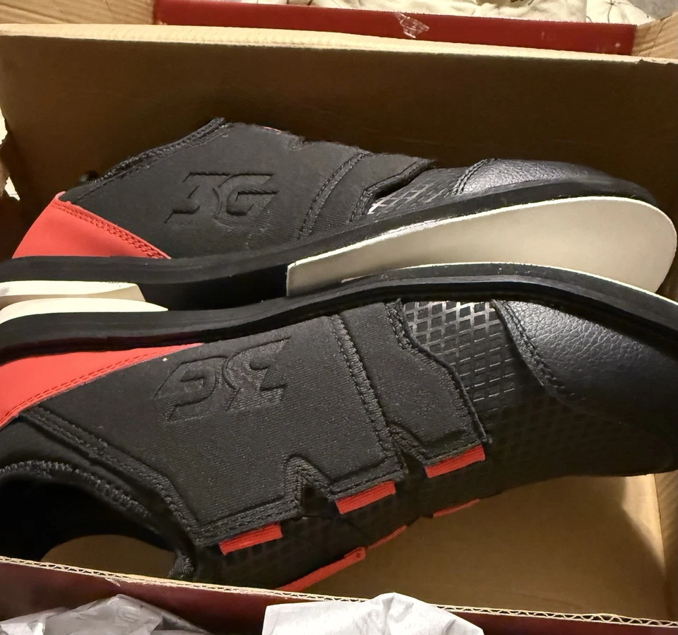 Zapatos de boliche 3G para hombre con esfera rápida + negros/rojos para mano derecha NUEVO Foto 2 de 4