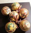 Vintage German Decoupage Christmas Ornaments Set Of 5