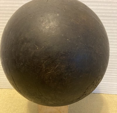 Antique Lignum Vitae Wooden 2 Hole Victorian Bowling Ball 7 lb 6