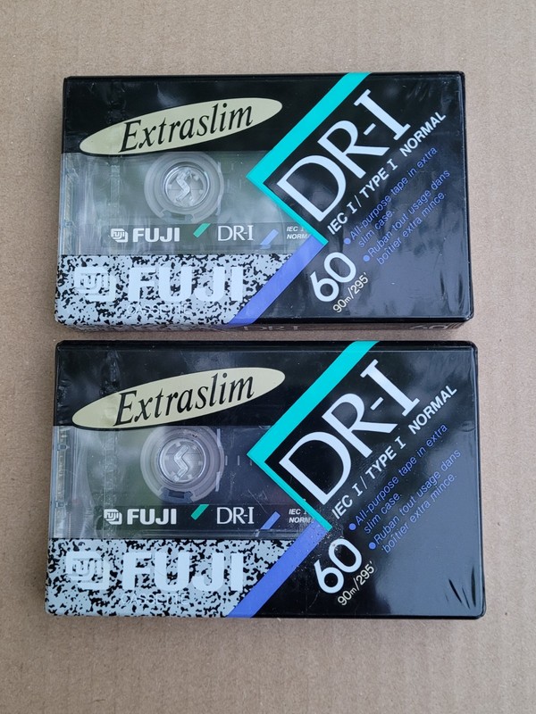 Fuji Blank Cassette Tape Lot of 2 DR-I 60 Extraslim New Sealed Audio Tapes